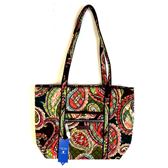 Vera Bradley Handbags - Vera Bradley Iconic Small Tote Heirloom Paisley Brown Orange Quilted Fabric